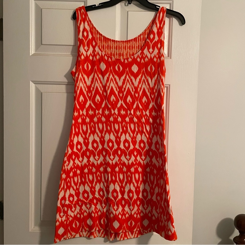 REVERSIBLE Vibrant Orange and White Sleeveless Dress